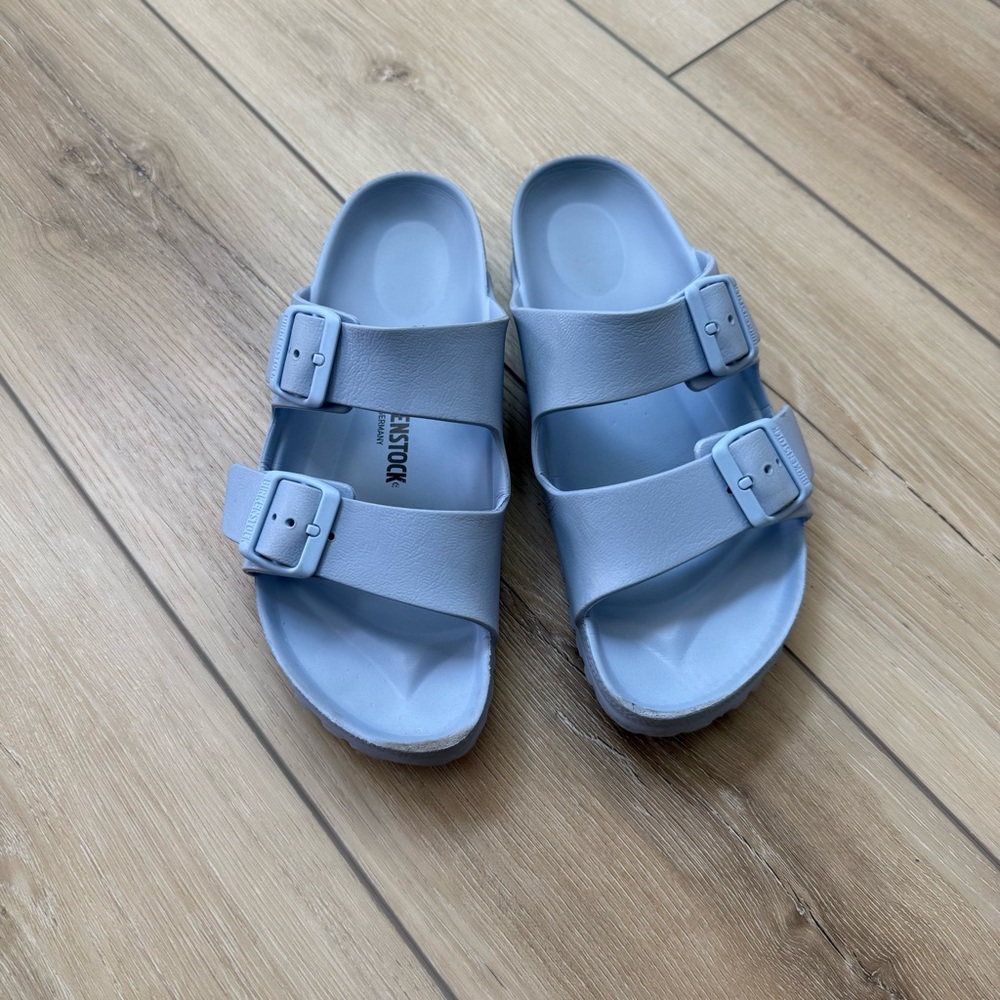 Birkenstock Light Blue Buckle Sandals